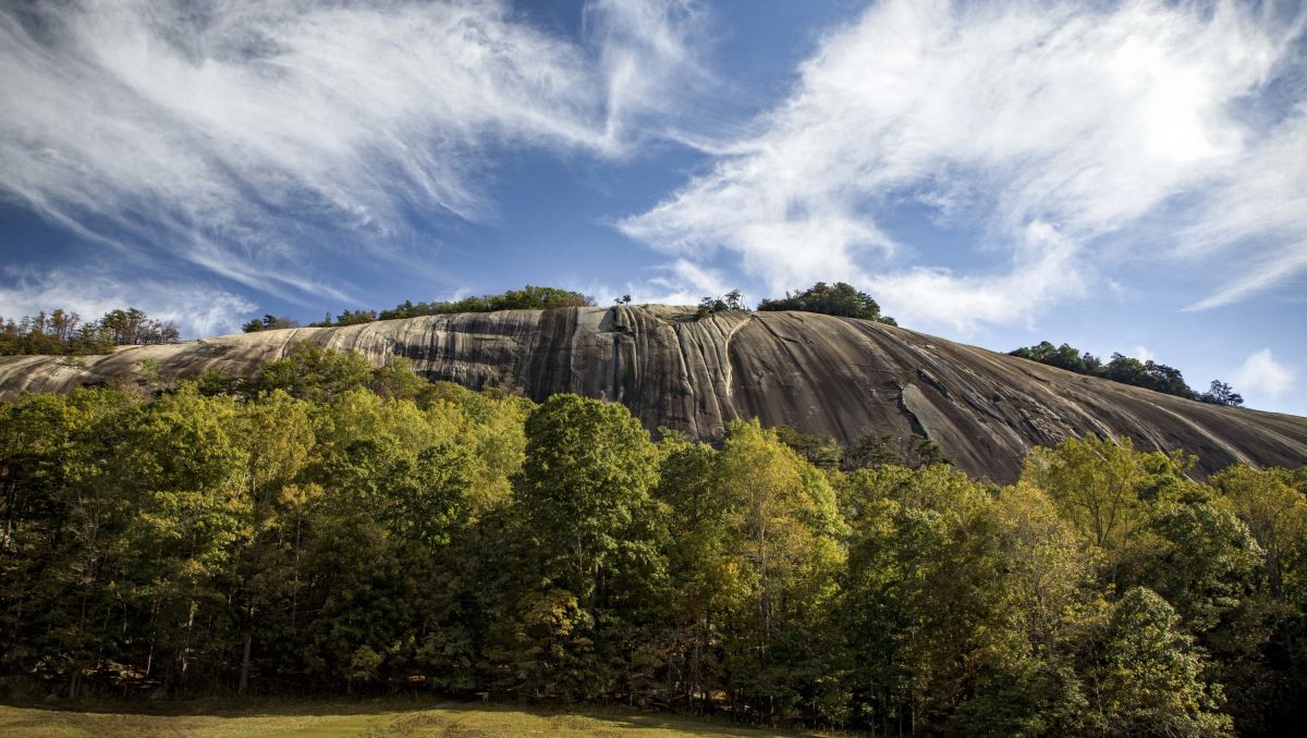 View of Stone Mountain from ground during daytime