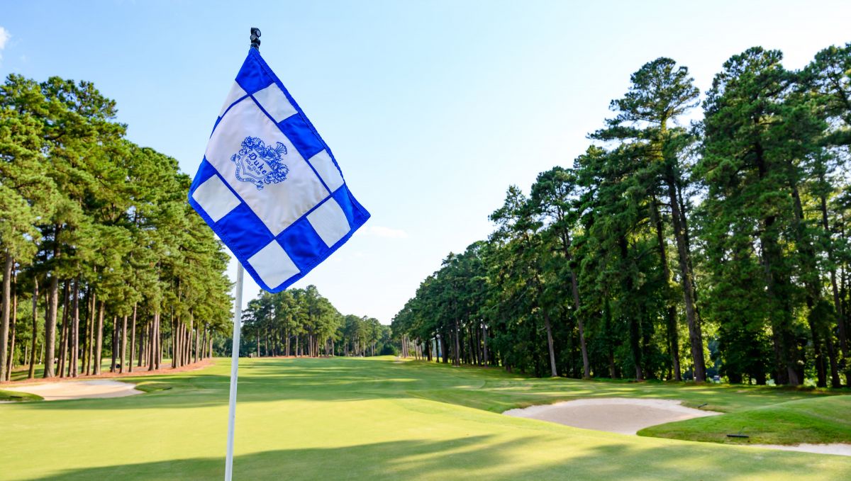 Flagstick on Duke University Golf Club hole