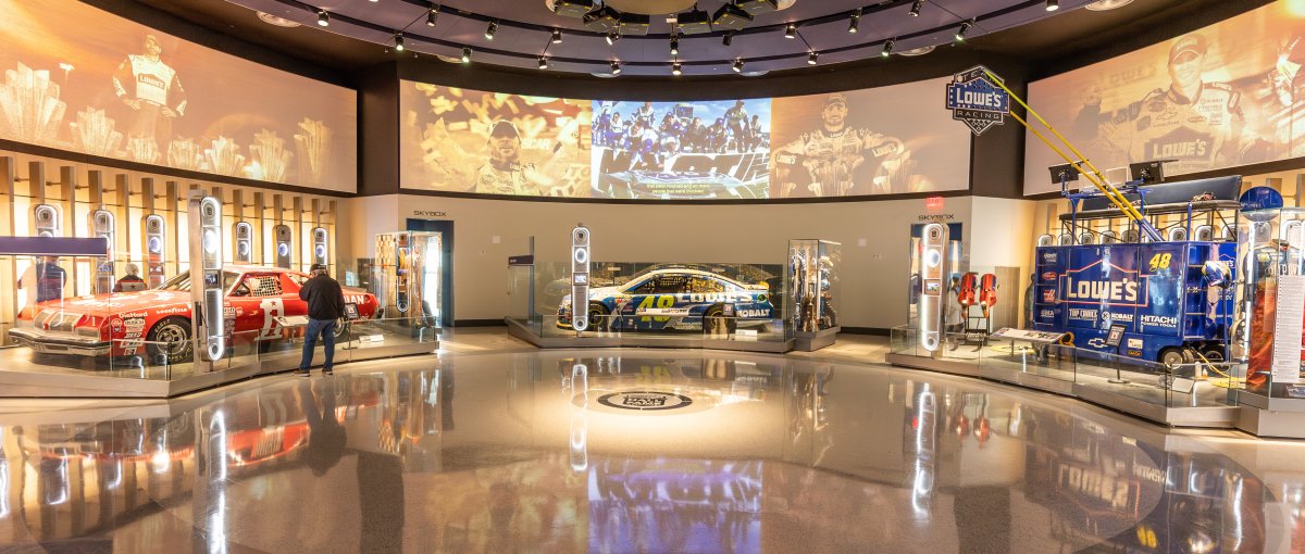 Museum exhibit of historic cars since the very beginning of NASCAR.