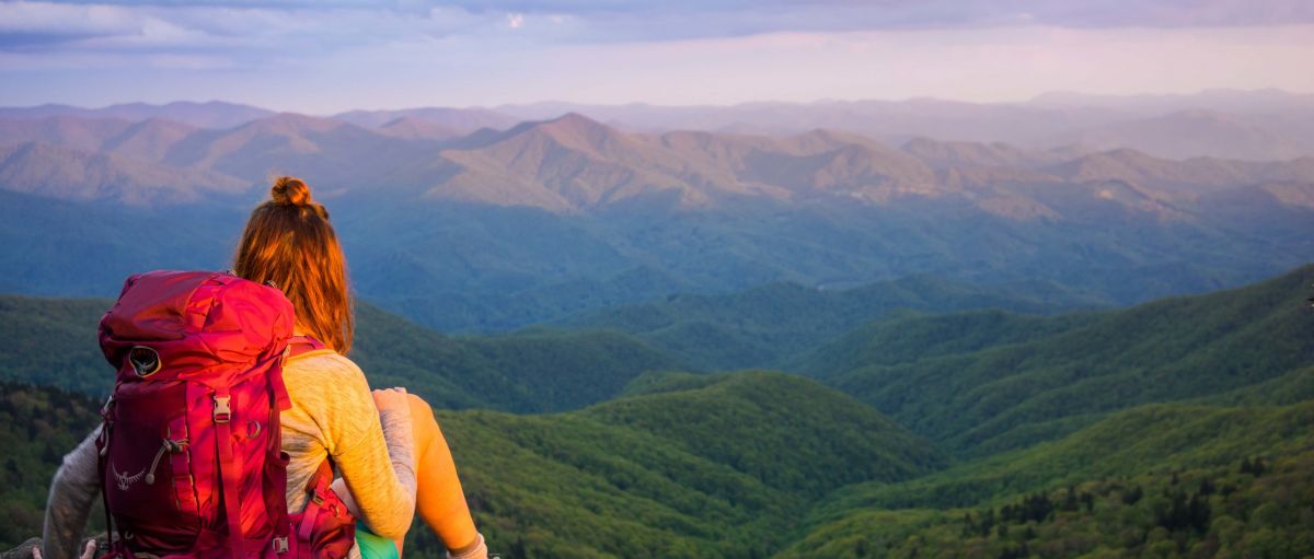 From the top of Waterrock Knob, you can see across to the Great Smoky Mountains