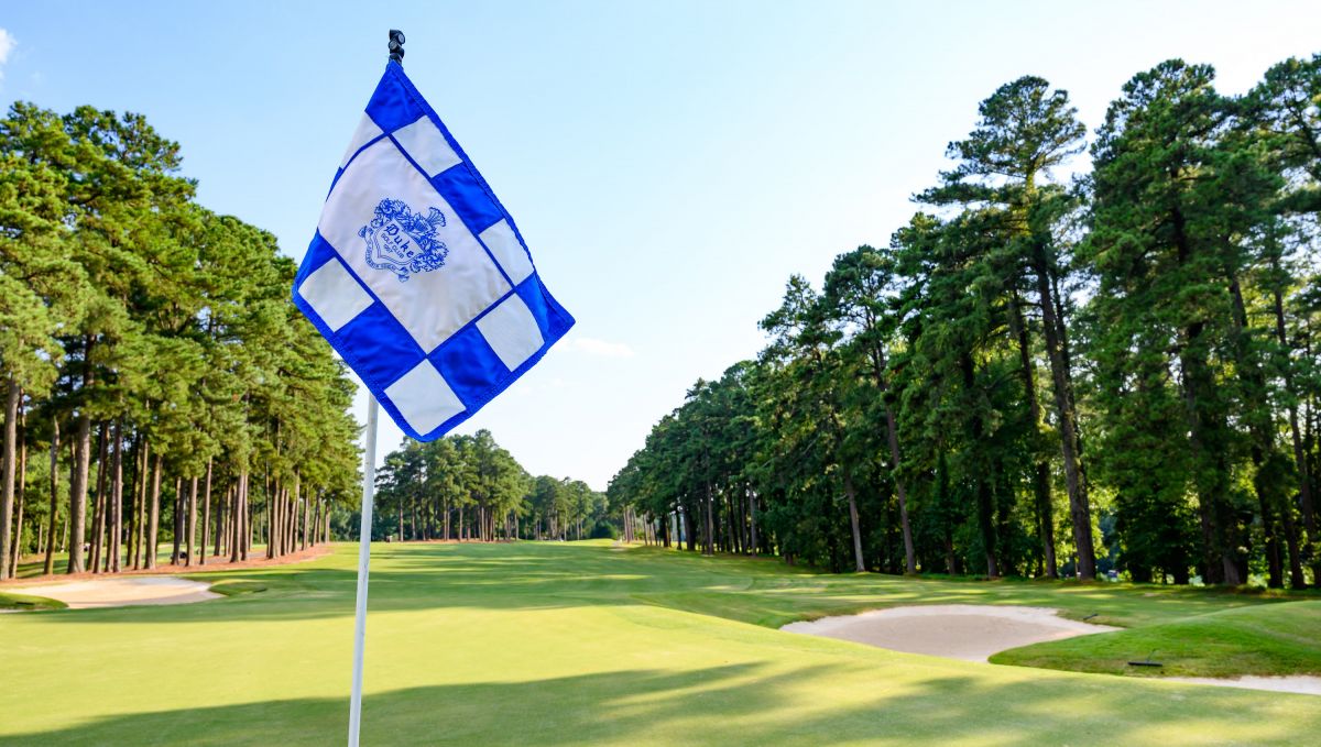 Flagstick on Duke University Golf Club hole