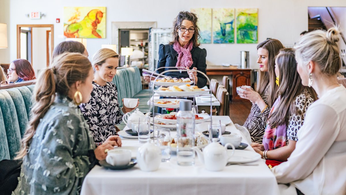 Diners having high tea at the Hackney restaurant.