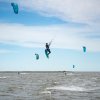 Man in midair kite surfing in Nags Head